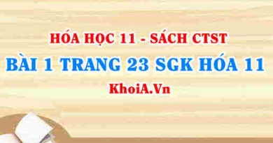 Bài 1 trang 23 SGK Hóa 11 Chân trời sáng tạo